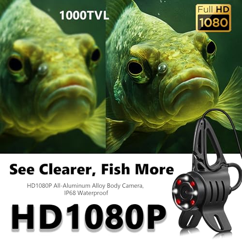 Image of [FishPRO 2026 Upgrade] 4.5'' True HD 1080P Underwater Fishing Camera (Plug & Play) - Ice Fishing Camera Underwater w / 5,000mAh, USB-C, IR+LED, Fish Finder for Ice /Lake /Kayak, 65ft