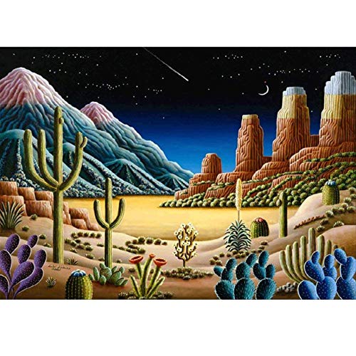 DIY 5D Diamond Painting Kit, Desert Cactus Full Diamond Embroidery Rhinestone Cross Stitch Arts Craf - //coolthings.us
