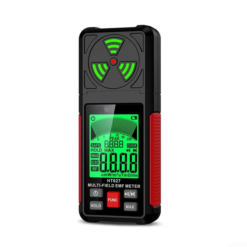 Medidor EMF multifuncional, detecta WiFi, señales 5G y radiación electromagnética de electrodomésticos con pantalla LCD transparente