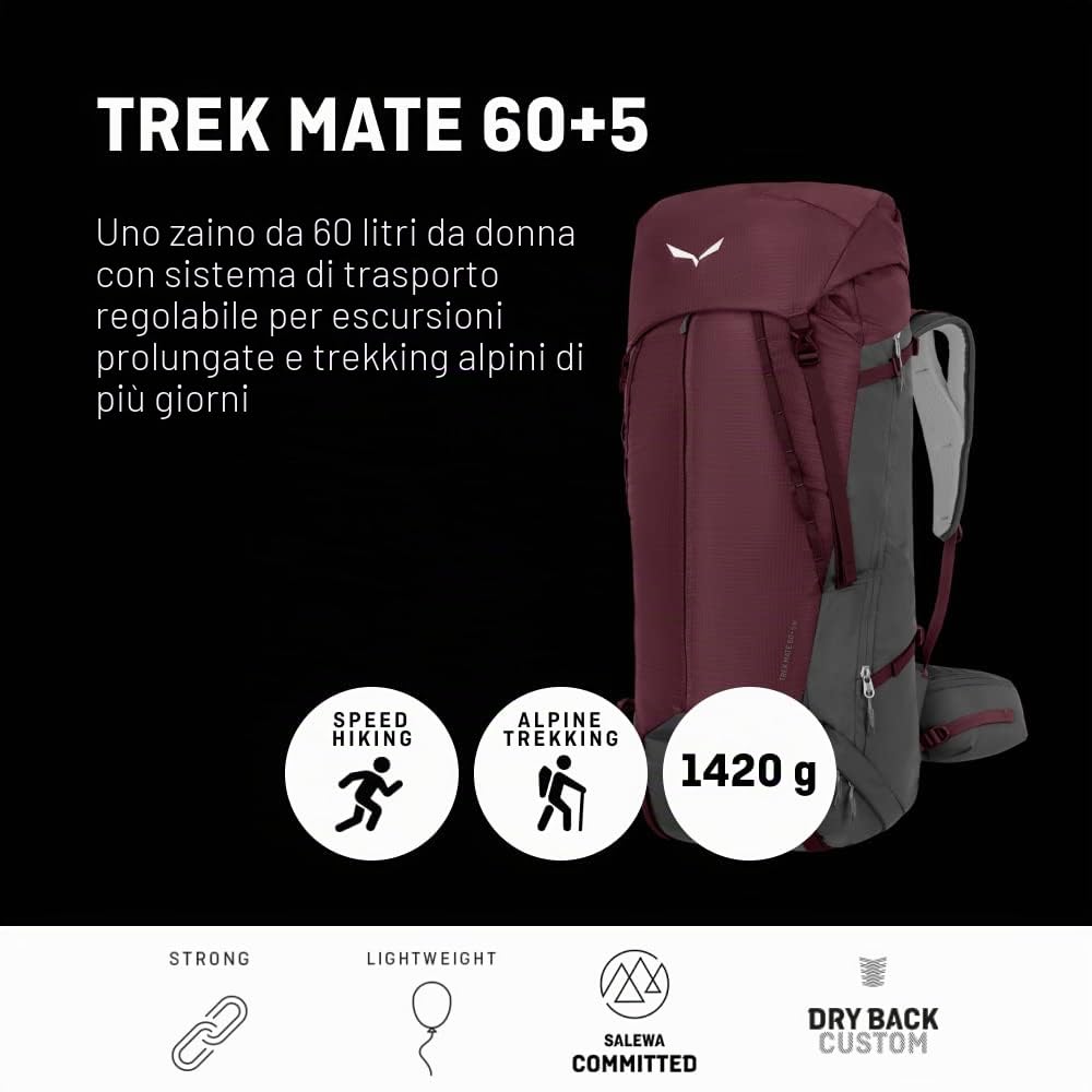 SALEWA Trek Mate 60+5 W Zaino da hiking Donna (Pacco da 1)