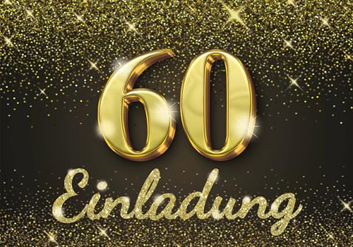 Edition Colibri Einladungskarten Geburtstag, 10 Stück, Format A6, Karten-Set, Einladung zum Beschriften, Party (Gold glitzer, 60)