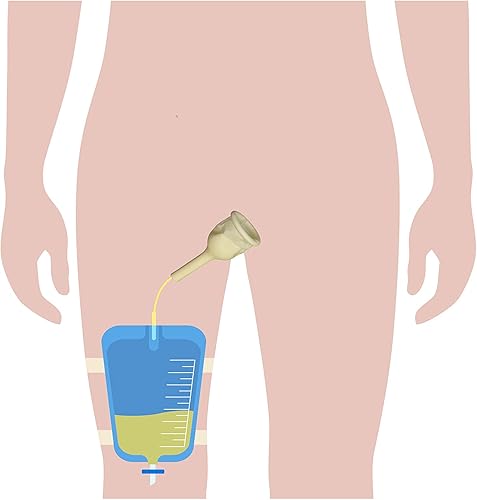 Kit completo urinario 5 días 5 catéteres de goma para condones externos autoguianos + bolsa para piernas de 25.4 fl oz + correas con un tubo de 5.9