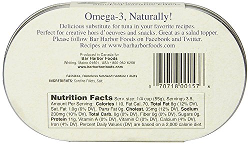 Bar Harbor Wild Smoked Skinless Boneless Sardine Fillets 6.7 Oz. (Pack Of 12),Bh00157 #TOP2