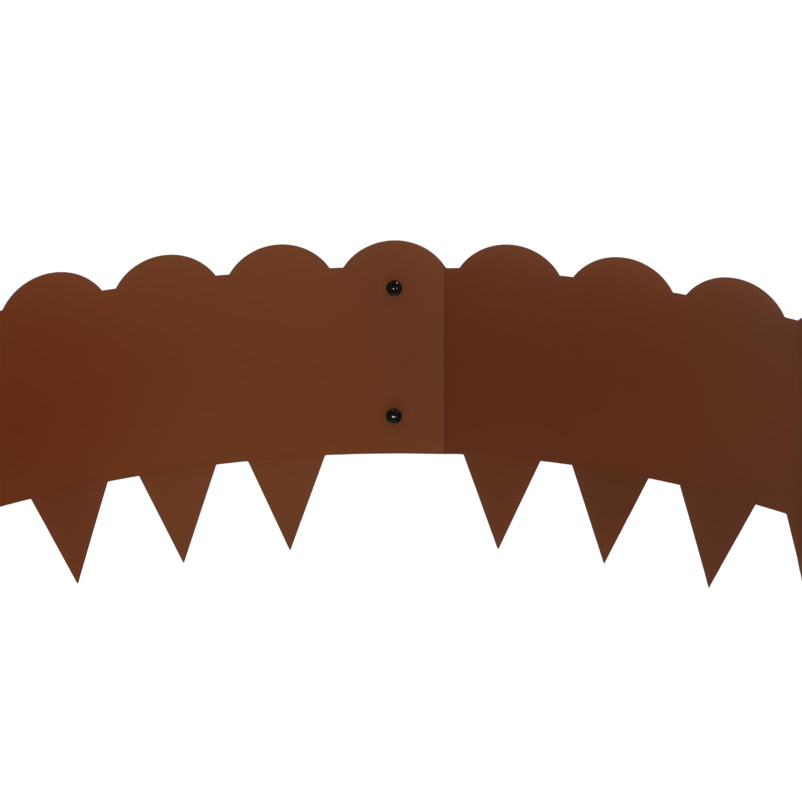 Borde de césped de acero corten de 18 cm de alto, juego de 6 piezas de cercado de metal de 102 cm, borde para jardín y bancal, borde de césped estable de acero corten, borde flexible con dientes de