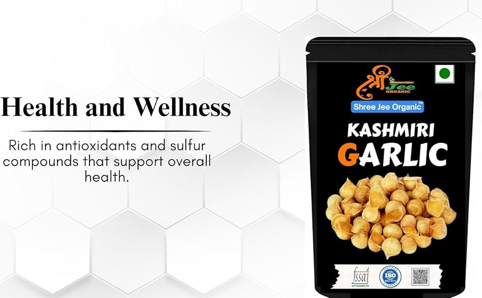 Image of Shree Jee Organic Dry Kashmiri Garlic (450 Grams) Premium Single Clove Garlic from the Himalayas, A Taste of Tradition Lehsun
