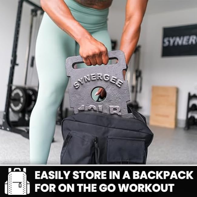 Synergee Cast Iron Ruck Weights. Weighted Weights for Rucking. Available in 10lbs and 20lbs. Cardio, Strength, and Endurance Training.