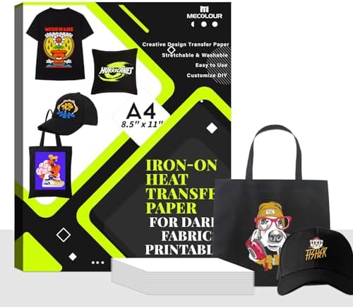 Amazon.com: MECOLOUR Iron-On Heat Transfer Paper, For Dark Fabric T ...