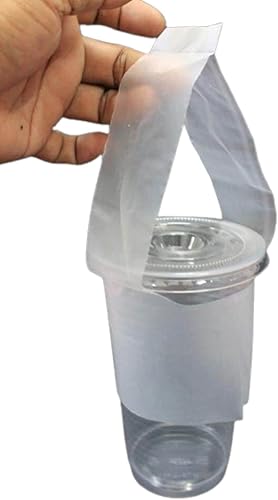 REDIAMANT 125 unidades de portavasos desechable para vasos de plástico de 12 16 22 onzas Costeable para el negocio de entrega de bebidas un dedo más