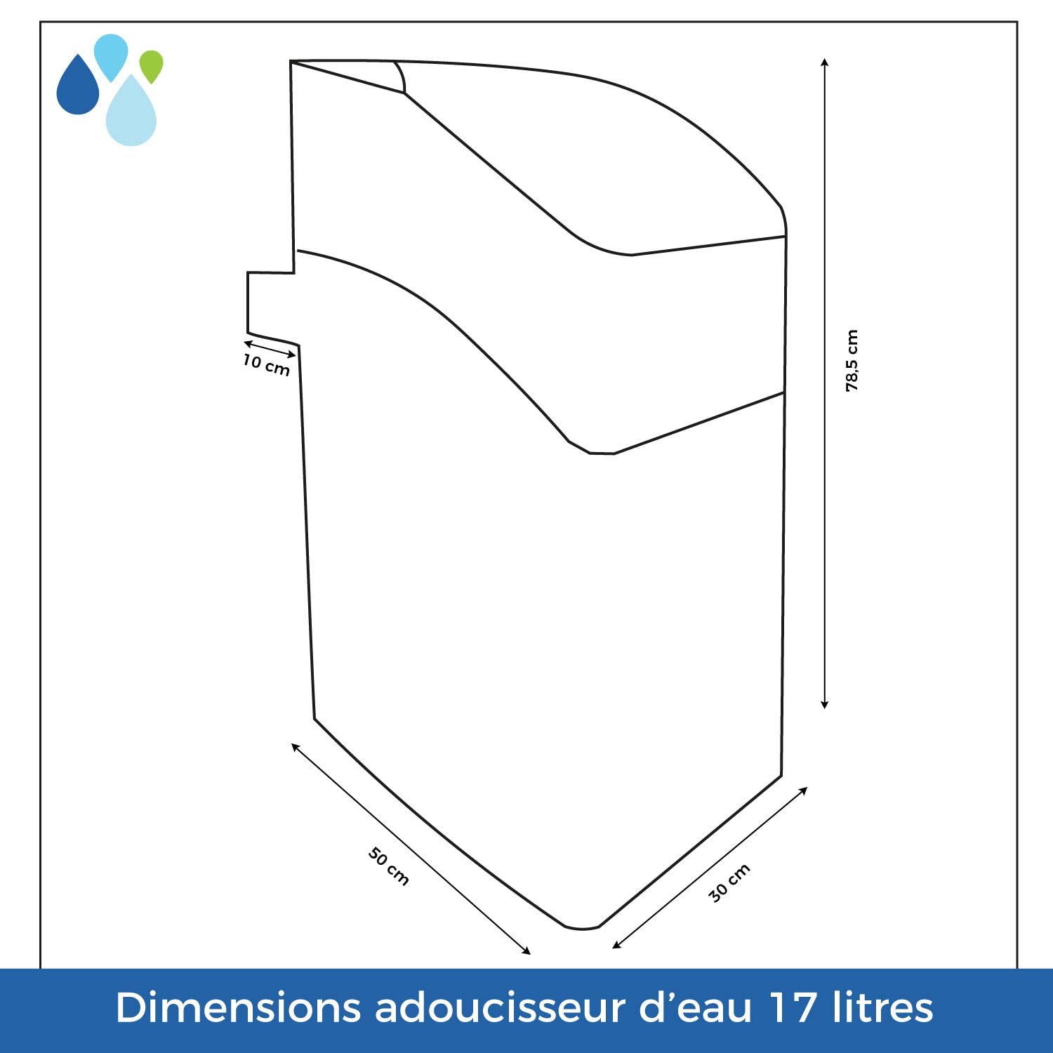 Adoucisseur D'eau Sans électricité Kube 17l - 2 à 4 Personnes Vanne Volumétrique Mécanique