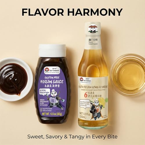 Image of Sauce Grandmaster Sweet & Sour BBQ Set - Lemon Vinegar + Hoisin Sauce Combo, Perfect 1:1 Ratio for Ribs, Chicken Wings, Stir-fry Noodles, No Extra Sugar Needed, Restaurant-Style Glaze, 2-Bottle Set