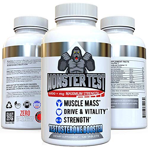Angry Supplements Test Booster for Men (2 Pack), Monster Test (120 Tablets), Monster PM (60 Capsules) Sleep Aid, Builds Muscle Mass, Both Boost Energy & Drive, All Natural - Thumbnail 5