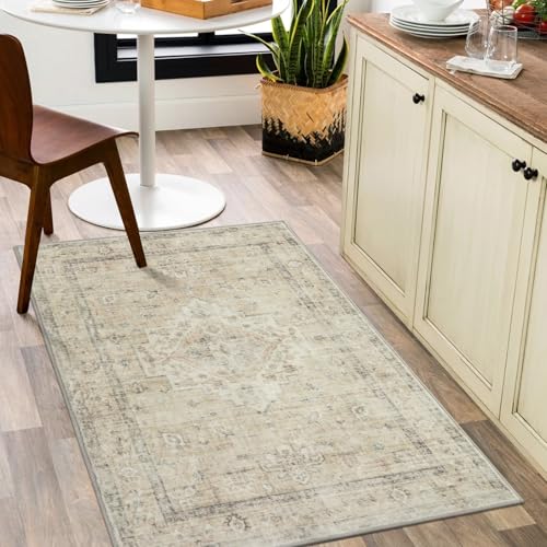 LIVEBOX Entryway Rug 3x5 Washable Area Rugs for Kitchen Bathroom,