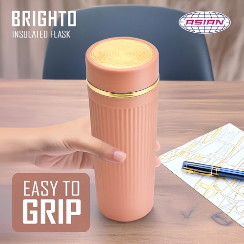 Image of Asian Brighto 500ml Insulated Thermosteel Flask | Hot Drink Coffee & Tea Water Bottle for Winter & Office | 6-Hour Heat Retention | Leakproof & BPA Free Christmas Gifting Travel Mug (Almond)