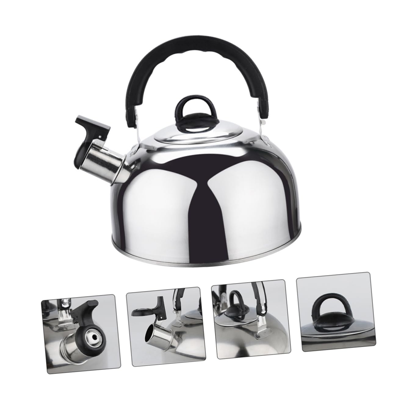 NAMOARLY Stainless Steel Tea Kettle Train Whistle 1.8L Heat Tea Fast for Home Kitchen Gas Oven