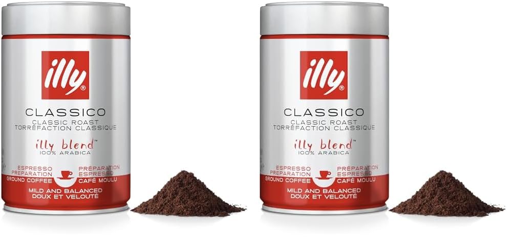 illy Grounded Coffee Beans - Medium Roast, 250 gms (Pack of 2)