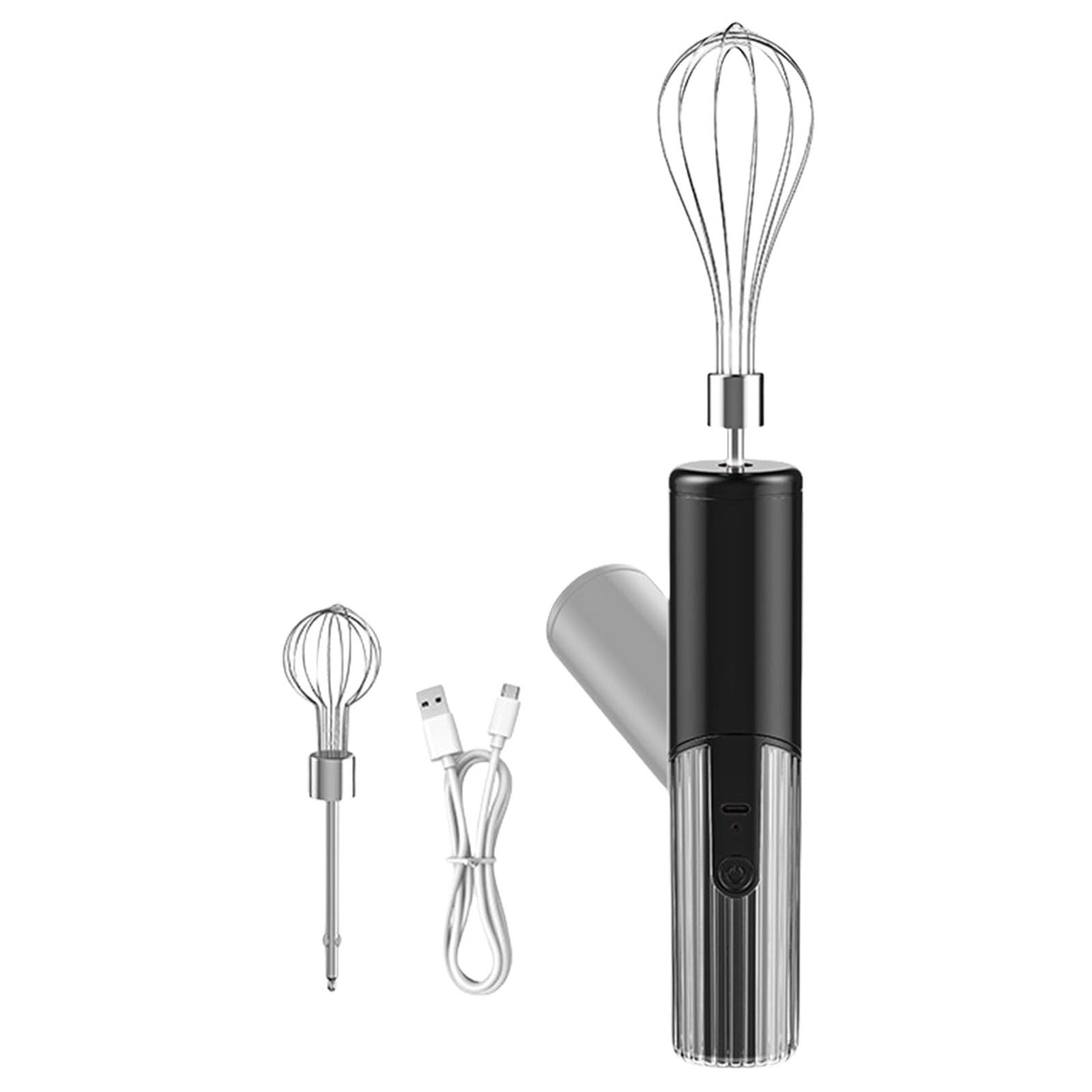 Kalttoy Black Handheld Mixer 3 Speed Mode Operations Foldable Storage Double Stainless Steel Whisks Attachments Portable Handheld Mixer Detachable Rod