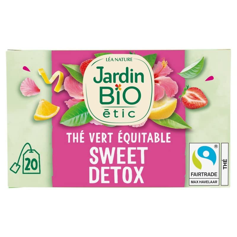 JARDIN BIO ÉTIC THÉ VERT DÉTOX BIO ÉTUI + 20 SACHETS 30G, JARDIN BIO ETIC, LOT DE 4
