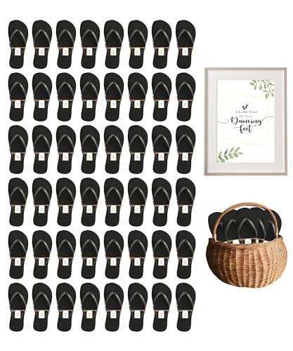 Image of Bulk Flip Flops for Weddings | 48 Pairs | Reception Guest Slippers | Women Men Beach Pool Wholesale Sandals Pack