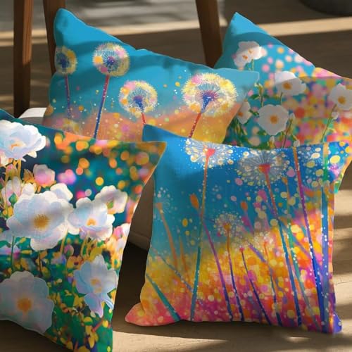 Housse de canapé blanc 60x60 pour un salon cocooning et une chambre parentale élégante fleurie - 2