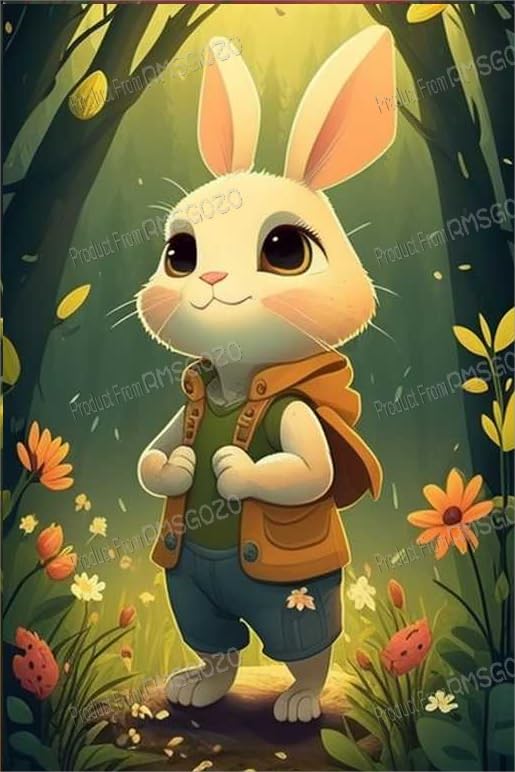 RMSGOZO DIY Cartoon Cute Rabbit Diamond Painting 20X24 Inch
