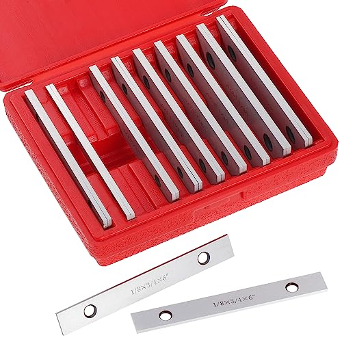 HSEAMALL Juego de 10 pares de bloques paralelos de acero de 1/8 pulgadas, juego de barras paralelas delgadas de 1/2 a 1-5/8 pulgadas para torno de fresadora