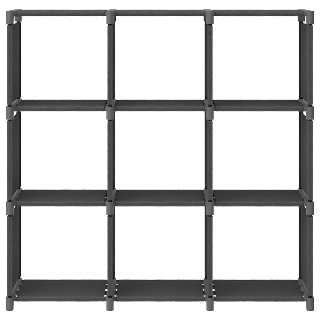 Würfelregal 9 Fächer Standregal Grau Stoff Stahl 103x30x107,5cm