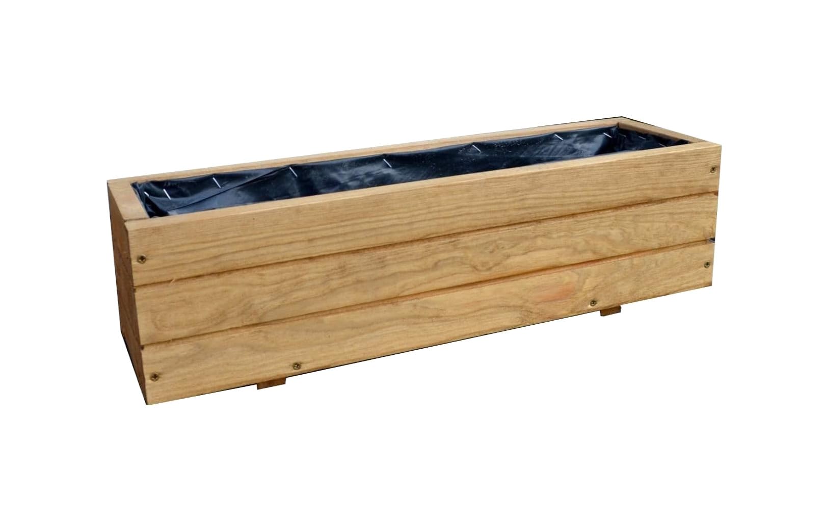 FKL DESIGN Home Deco Jardinière en Bois pour Jardin, terrasse, Rebord de fenêtre entièrement assemblée D6 chêne (Longueur 60 cm)