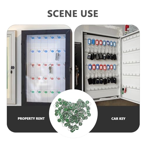 TEHAUX 100Pcs Green Aluminum Alloy Numbered Key Tags 1-100, Waterproof Sauna Storage Tags for Locker Convenient Key Rings for Bathroom - Image 4