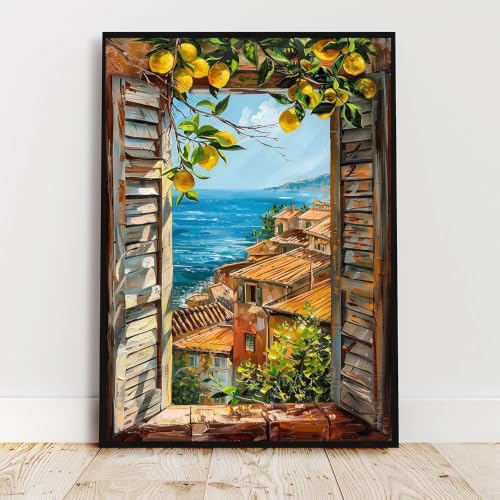 Tableau vue par la fenêtre pour illuminer un mur sombre sans fenêtre
