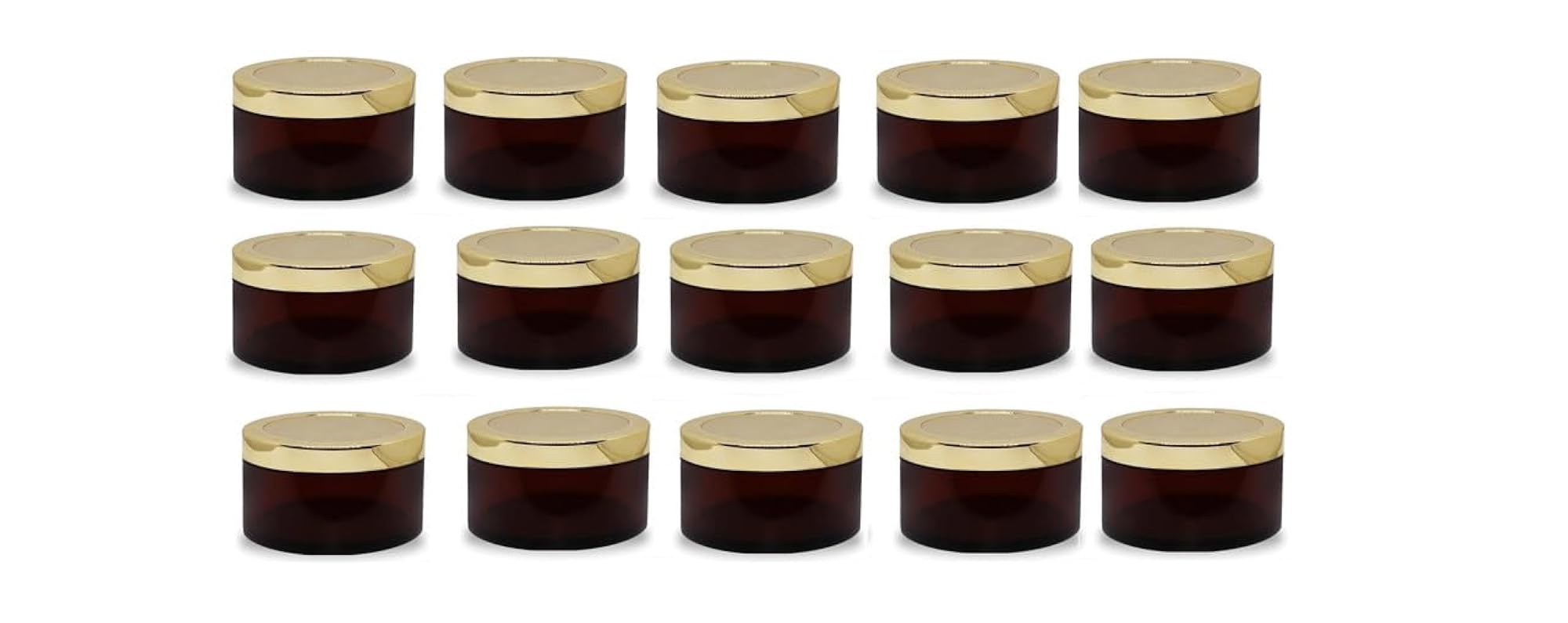 Pack of 6 Pcs 50 Gram Amber Glass Jars with Black Cap