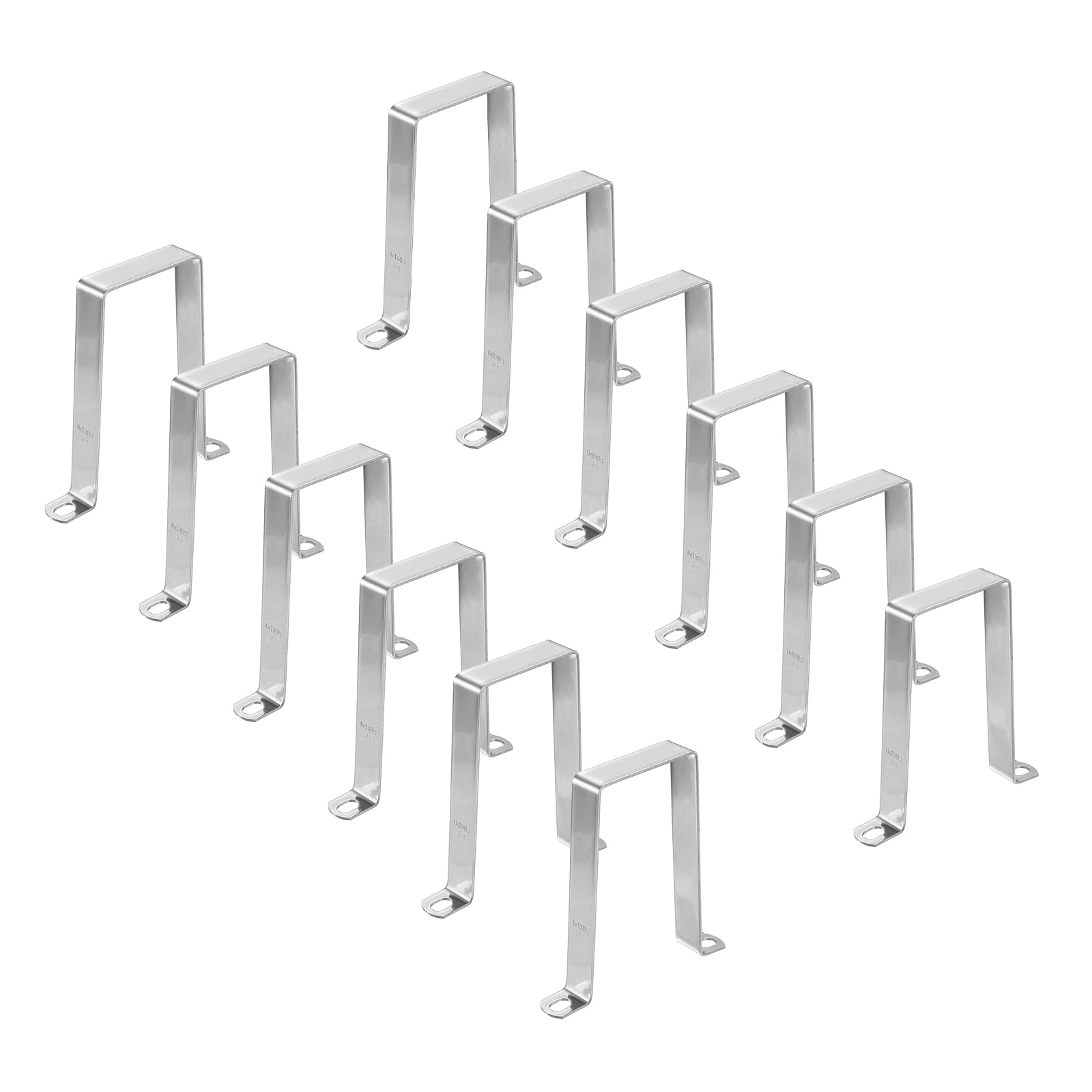 HARFINGTON 12 morsetti quadrati per tubi, 60 x 120 mm, in acciaio inox 304 | Morsetto a forma di U, staffa connettore per tubo quadrato con fibbia per tubo flessibile