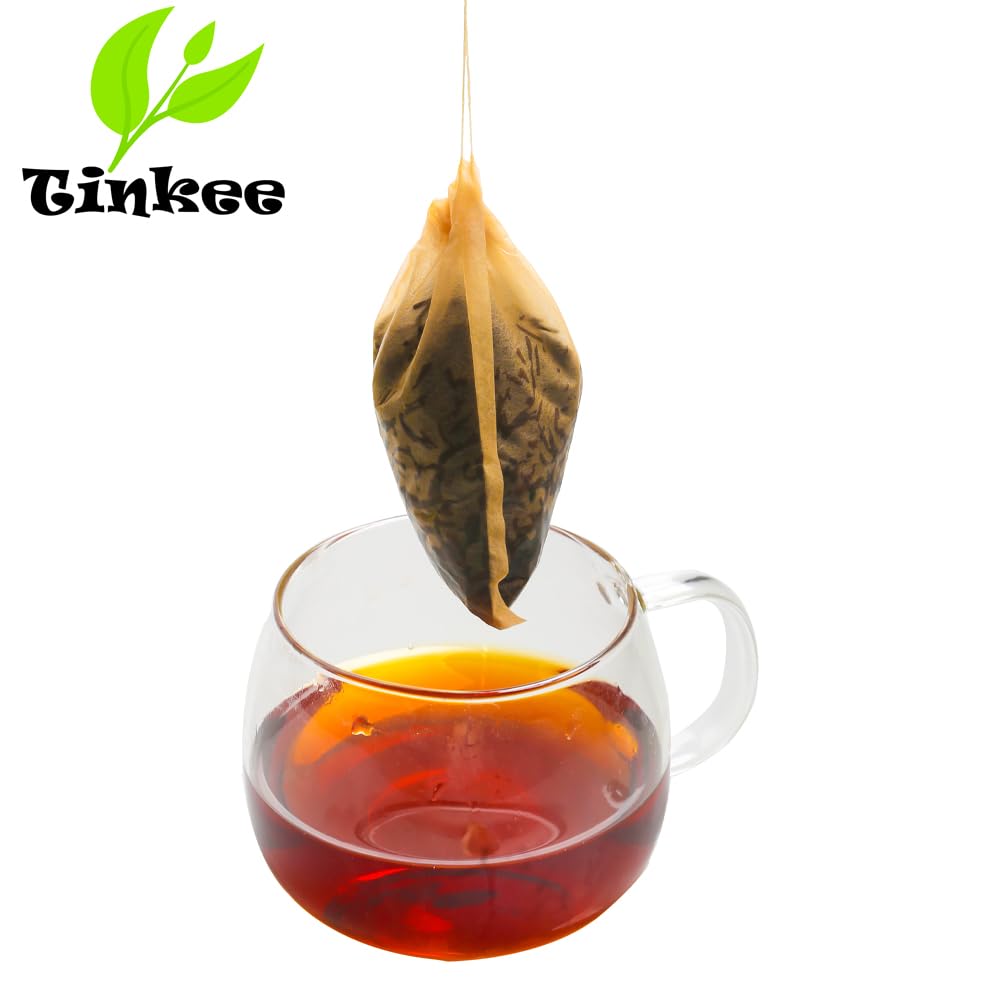 Bolsas de filtro de té, material seguro y natural, infusor de té desechable, bolsa de té vacía con cordón para té de hojas sueltas, juego de 200 (3.15 x 3.94 pulgadas) (blanco 200)