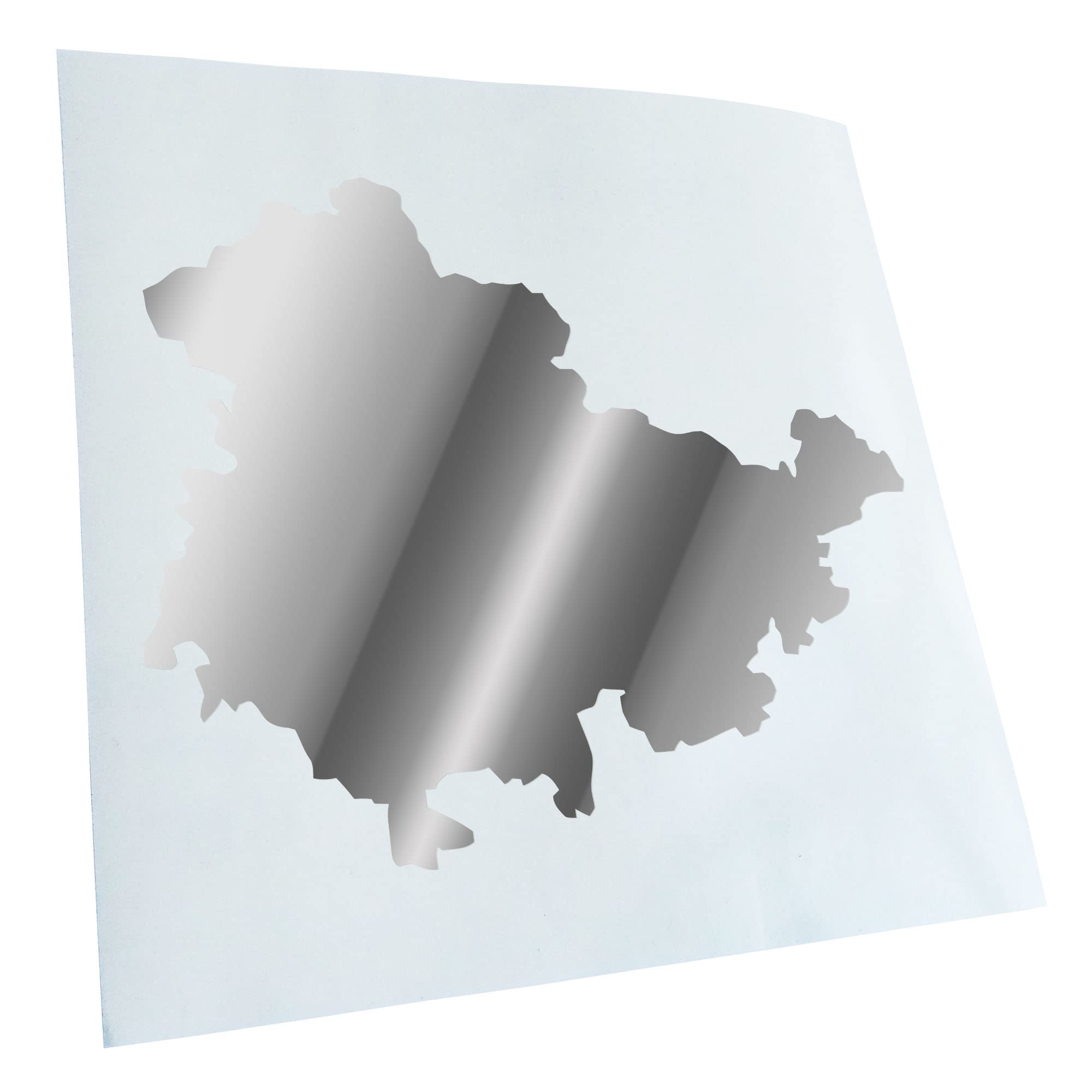 Kiwistar - Car Sticker - Chrome - 40 x 33 cm Thuringia Germany Silhouette - Rear Window Car Sticker Weatherproof for Car Truck Moped Truck - Sticker Exterior Self-Adhesive Tuning Accessories for