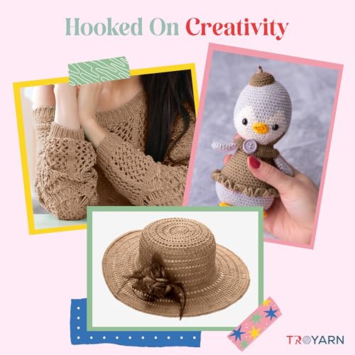 Image of Yarn for Crocheting & Knitting - 2 Skeins (2x383 Yds) (105369 - Cookie) - 100% Microfiber Acrylic for Craft Projects