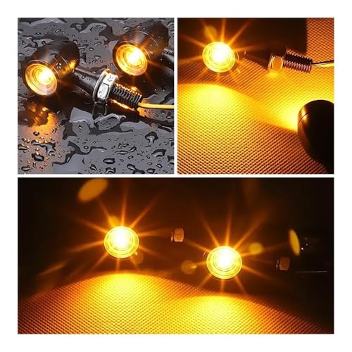 Clignotants moto Bullet 12V feu indicateur de direction ambre 8mm - 6
