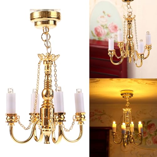 Muebles candelabros en miniatura estilo vela lámpara de techo modelo araña vintage 2