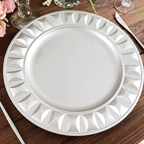 6 Platos Desechables Redondos Silver 13'' Tableclothsfactory miniatura 1