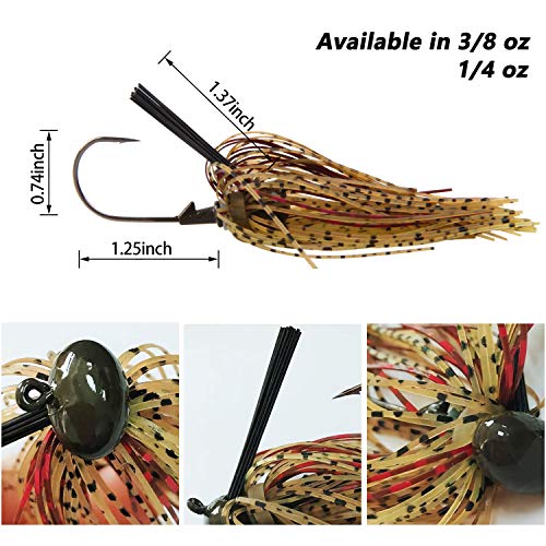 image for SILANON Bass Football Jigs Set-6pcs Weedless Jig Swim Jigs for Bass Fi