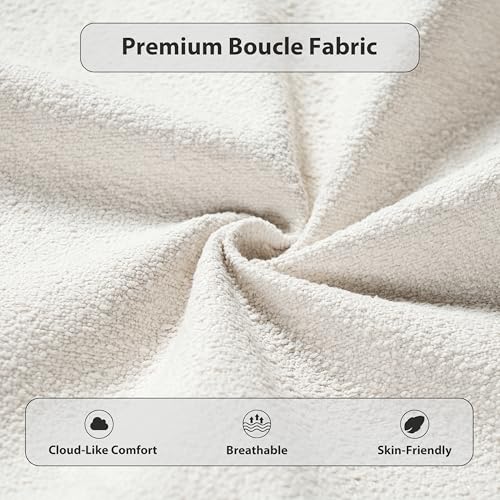 Image of Merax Queen Size Boucle Upholstered Platform Bed Frame with Headboard,Modern Soft Fabric for Bedroom with Wood Slats Support for Bedroom