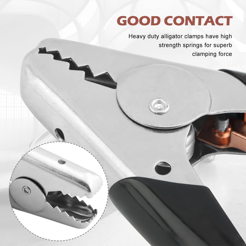 4 Pcs Jumper Cable Clamps, Heavy-Duty Battery Clamps 1100A Jumper Cable Ends, Battery Alligator Clamps, Insulated Parrot Clips, Charging Connector Kit for Car, Auto - 4