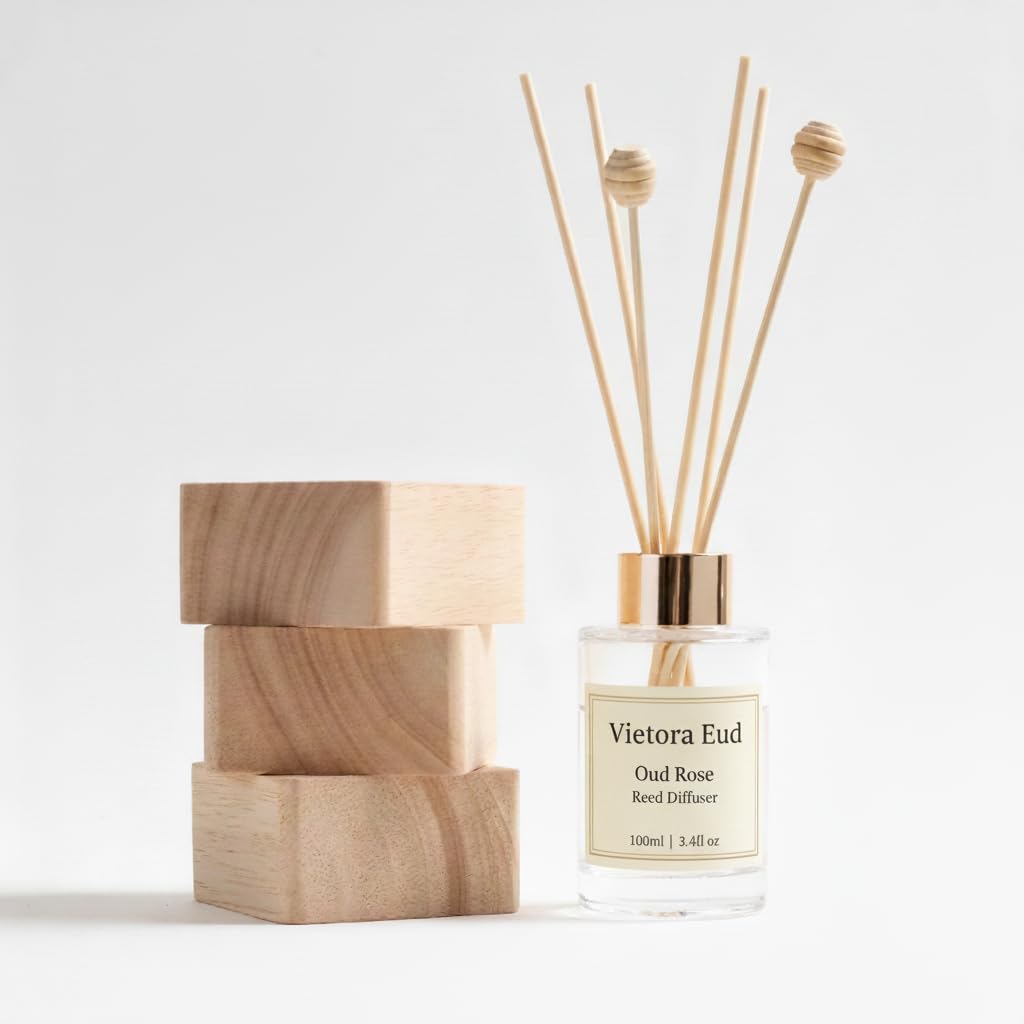 Oud Rose Reed Diffuser for Home Luxury Hotel Collection Scent Inspired by Ritz Carlton Long Lasting Fragrance Minimalist