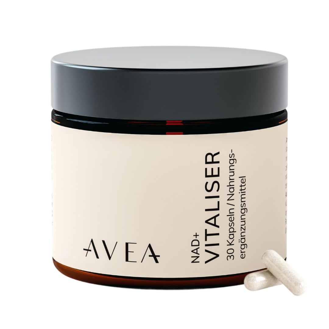 AVEA NAD+ Vitaliser 300mg (30 Kapseln) - Entwickelt in der Schweiz - NR Nicotinamid-Ribosid - Vitamin B12 (Methylcobalamin) EGCG aus Grüntee-Extrakt - Alternative zu NMN-Kapseln - 99% Reinheit