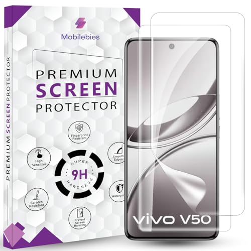 Image of 2 Pack Unbreakable Membrane Screen Protector Guard Compatible For Vivo V50, 6.77 Inch | Hydrogel Membrane Ultra Smooth Touch, fingerprint working with installation kit and guide