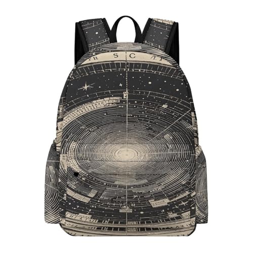 Backpack for Travel, Vintage Astronomical Illustrations Print Modern Backpack Shoulder Bag