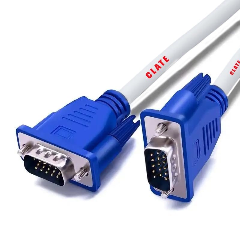CLATE 15Pins Male To Male VGA To VGA Cable For All Computer/Monitors/Televisions/Desktop/Laptop/Projector/LEDs/LCDs/HDTV’s/Graphics Card Series Color Blue & White (3 Metre) (B0CZ77RRGJ) Amazon Price History, Amazon Price Tracker