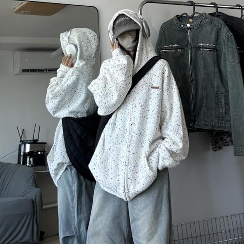 Image of GURUNVANI Men Oversized Zip Up Hoodies Jackets Multicolor Lightweight Cardigan Sweaters