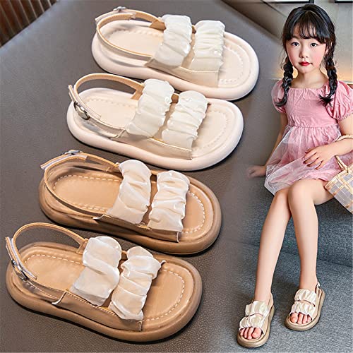Toddler Baby Girls Summer Sandals Open Toe Lace Dress Flat Shoes Adjustable Ankle Strap Newborn The First Pair Of Shoes4