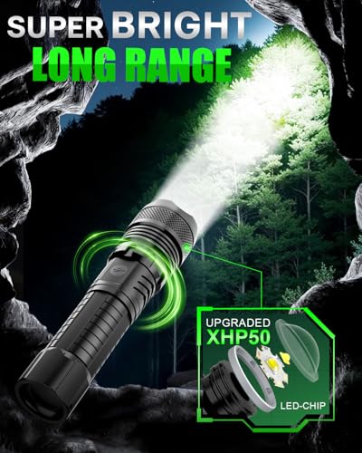 Victoper LED Flashlights, High Powered High Lumens Super Bright Tactical Flashlight, Rechargeable, 5 Modes Zoomable Waterproof Flash Lights for Emergency, Outdoor, Home, Camping, Hiking - Image 3