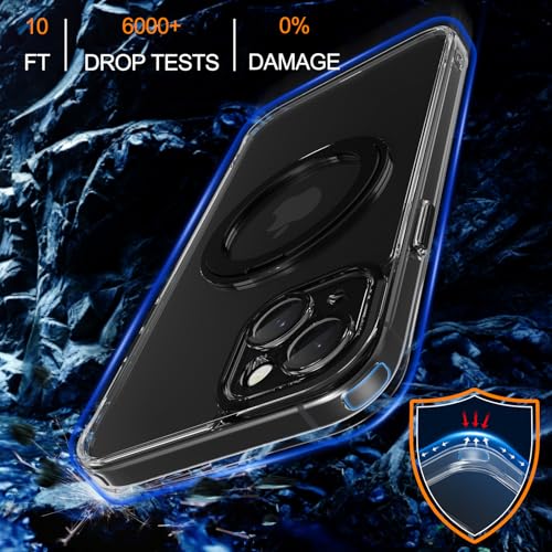 Coque béquille compatible iPhone 15 antichoc étui bleu transparent - 6