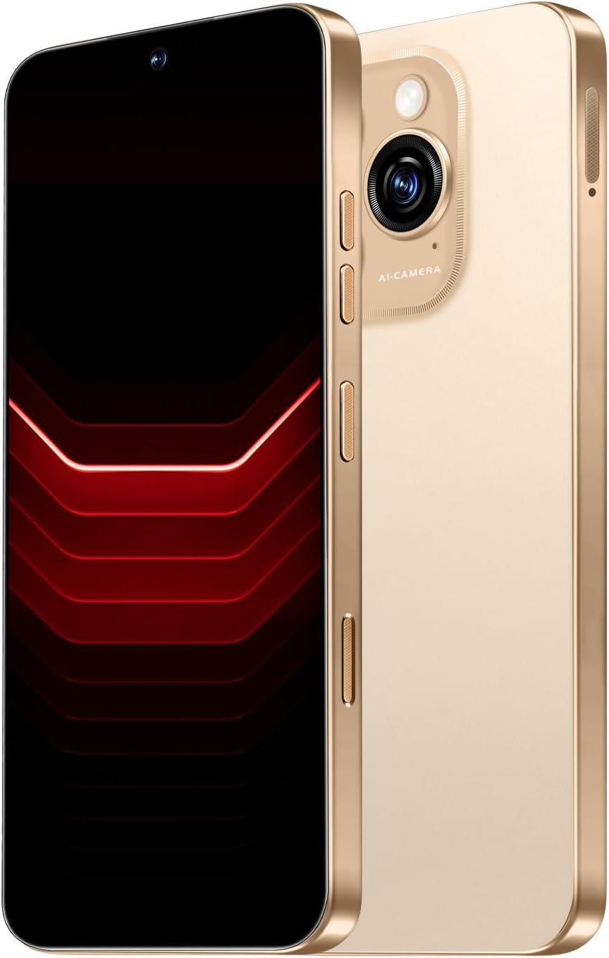 16PROMA X 5G Cell Phone,Smartphone Unlocked Cell Phone 16GB+512GB/6.99" Display/68MP+108MP Camera/7000 mAh Battery Super Endurance, Dual SIM Card/Face Unlock/GPS (Gold)